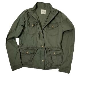 Mudd military Cargo Army Green Zip‎ Button Front Utility Jacket Bella Swan